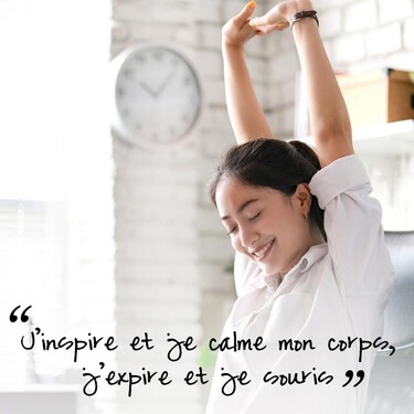 J'inspire et je calme mon corps, j'expire et je souris J'inspire et je calme mon corps, j'expire et je souris